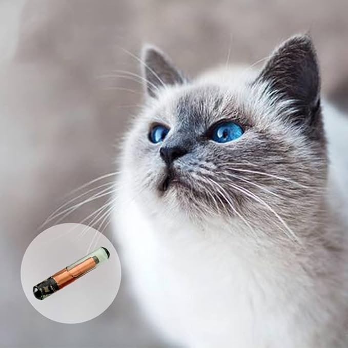 YANZEO 50Pcs 1.25x7mm Pet Microchip 134.2khz FDX-B/ISO11784/85 Animal Implant Chip Pet ID Microchip for Dog Cat Sheep Cow Pig Mice Rat, Guinea Pig, Laboratory Animals, Free Lifetime Registration