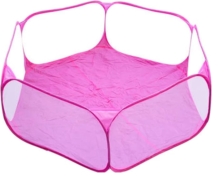 Small Animal Cage Tent Breathable & Transparent Pet Playpen Pop Open Outdoor/Indoor Exercise Fence, Portable Yard Fence for Guinea Pig, Rabbits, Hamster, Chinchillas and Hedgehogs (Low barriers)