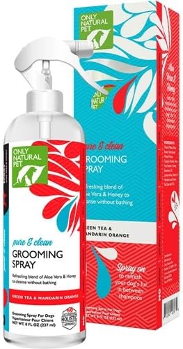 Only Natural Pet Pure and Clean Gentle Grooming Spray for Dogs - Green Tea and Mandarin Orange Scent - 8 Fl Oz