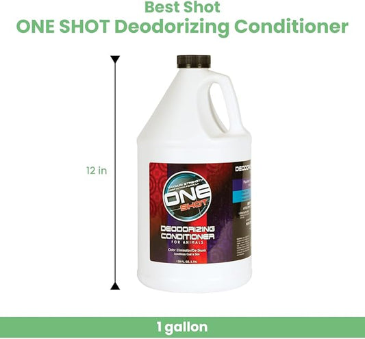 Best Shot ONE Shot Deodorizing Conditioner, Hydrating and Moisturizing Conditioner for Dogs, Cats, Horses, and Livestock, Removes Stubborn Odors, 1 Gallon