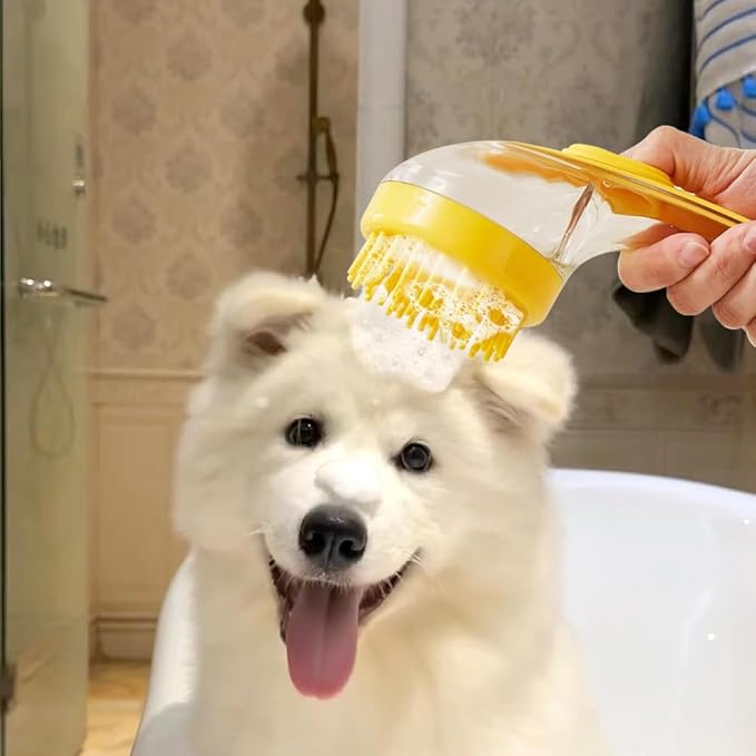 Pet Bath Brush, Dog Bath Brush, Cat Bath Brush, Dog Bath Supplies, Cat Grooming Supplies, Dog Grooming Supplies, Pet Shampoo Dispenses Designed Pet Brush, Pet Bath Massage Brush