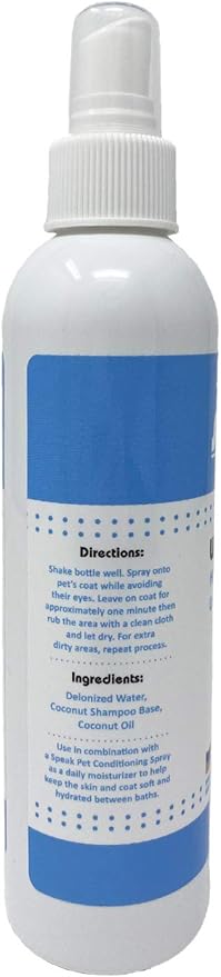 Natural Waterless Bath Spray, for Dogs, Hypoallergenic Unscented, 8oz