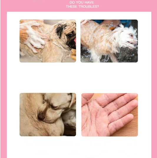 4Pet Brush, Dog Bath Brush, Pet Dog Cat Massage Brush, Dog Massage Bath, No Wash Cleaning Gloves