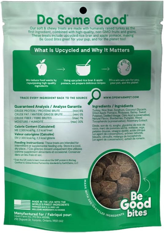 Open Farm Dehydrated Dog Treats, Gently Cooked Recipe with Natural Simple Ingredients and No Artificial Flavors or Preservatives (1 Pack Training Treats Turkey)