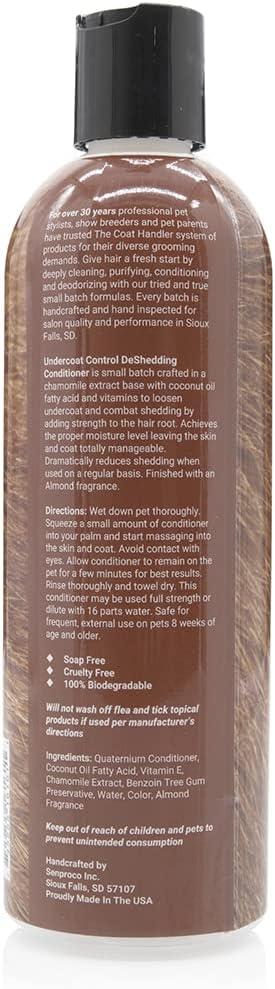 Undercoat Control Deshedding Conditioner, 16 oz - Combats and Reduces Shedding, Undercoat Removal, Omega 3 & 6 Rich, Vitamin E Infused