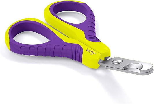 WePet Pet Nail Clippers U07.1, Professional Claw Trimmer, Bended Scissor Special for Cats, Kittens, Dogs, Puppies, Small Animals, Yellow/Purple