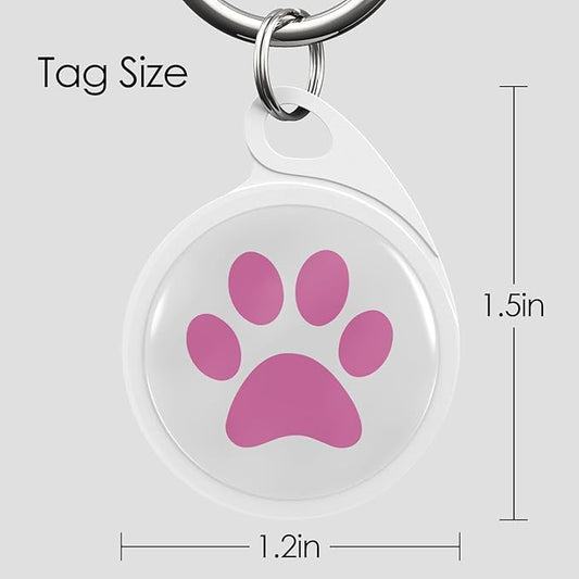 QR Code Dog Tag, Smart ID Tags, Dog Tags Personalized Lightweight Silent ID Tag for Kids Pets Bags Keys, Pink