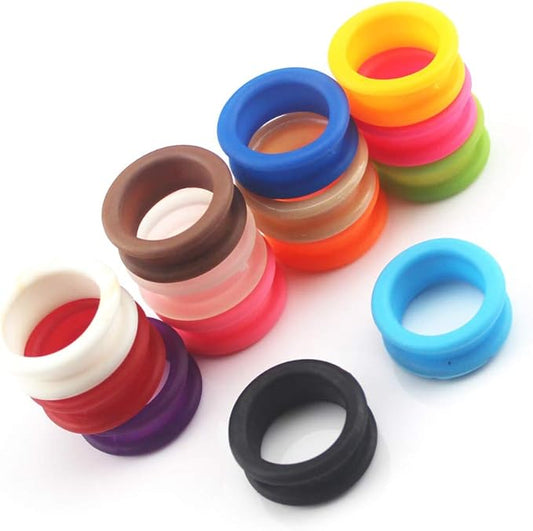 12Pcs Soft Silicone Scissors Finger Ring Barber Hair Shears Scissors Thumb Ring Shear Grips Inserts Finger Protector Ring Scissor Accessories for Grooming Scissors Pet Shears, Random Color