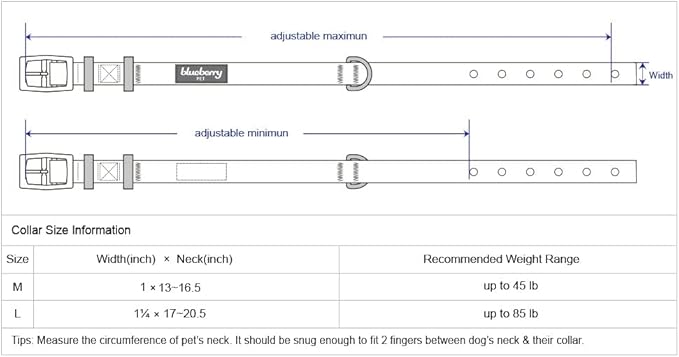 Blueberry Pet Iconic Color-Block Adjustable Dog Collar with Metal Buckle, Navy Blue and Red, Neck 17-20.5", for Large Breed