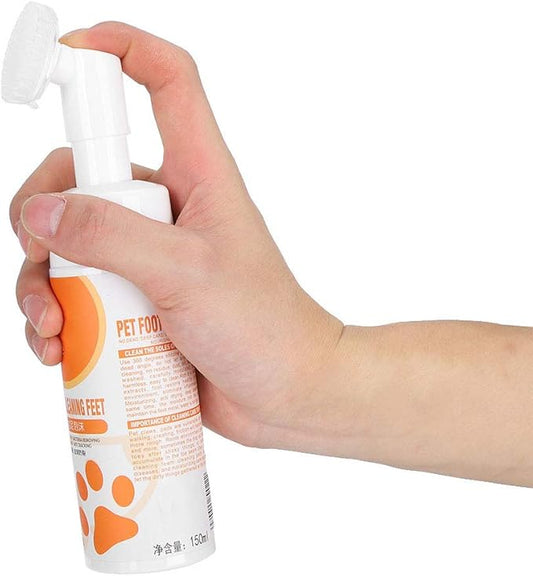 Pet Foot No Wash Foam dog cleaner Dog Foot Cleaning Foam Cleaner Waterless Pet Claw Care Foam cleaner with Silicone Brush Scrubber Foot Care Supplies for Dogs Cats General Claw Care