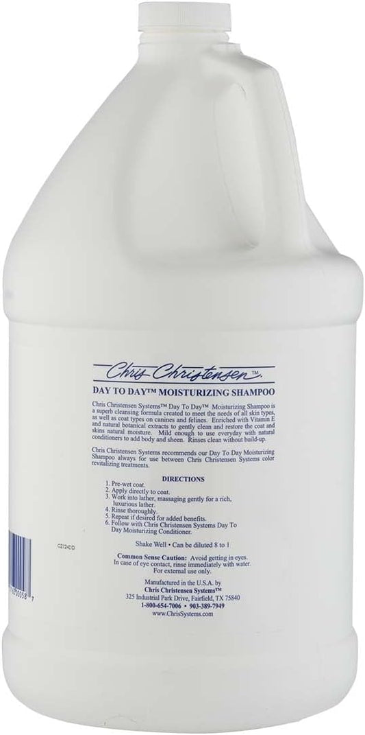 Chris Christensen Day to Day Ultra Concentrated Dog Shampoo, Makes up to 8 Bottles, Groom Like a Professional, Moisturizing, All Coat Types, for Daily Use, Made in USA, 1 Gallon