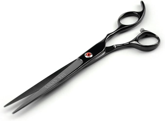 LILYS PET Professional PET Grooming scissors Kit,Coated Titanium,Sharp and Strong Stainless Steel Blade for Dogs Cats Hair Cutting,3 Pieces of Scissors with a Comb and a Case (7.5 inches, Black)