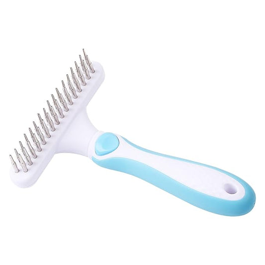 Pet Grooming Brush - Undercoat Rake for Dogs, Cats, Dematting Deshedding Brush Comb - Ideal for Thick, Long Hair, Matted Pets - Professional Shedding Tool - Blue