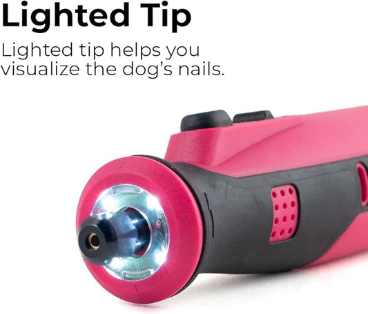Diamondg - Professional Rotary Nail Grinder - For Any Size Dog - Long Lasting Rechargable Battery - Includes 1 Large and 1 Small Size Bit