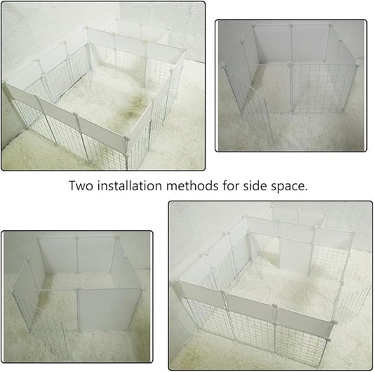 Dog Playpen Indoor with Door, 18 Panel DIY Puppy Play Pen Portable Metal Wire Yard Fence Small Animal Exercise Cage for Small-Sized Dog,Puppy, Rabbit, Guinea Pigs, Turtle,Ferret.