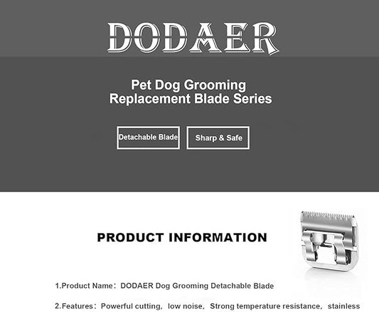 Detachable Pet Dog Grooming Blades of Stainless Steel,Compatible with Andis,Oster-A5,Wahl KM10 Series,Size 10/7F/5F/4F/3F, 5 Count