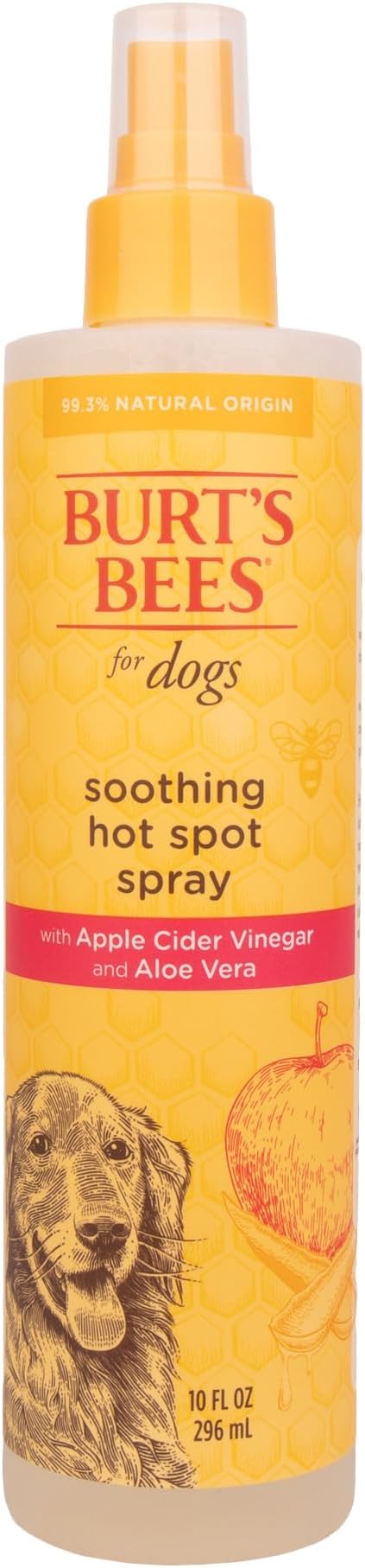 Burt's Bees for Pets Hot Spot Spray with Apple Cider Vinegar and Aloe Vera, 6pk, 95% Natural Origin Formulas, Dog Spray for Itchy Dogs, Dog Spray Itchy Skin Relief, 6pk 10oz