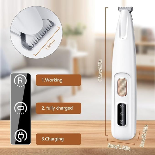 Upgraded Dog Paw Trimmer, Paw Trimmer for Dogs, Rechargeable Pet Shaver with LED Light, Low Noise Pet Hair Clippers for Paws Eyes Ears Face Rump (Pink)