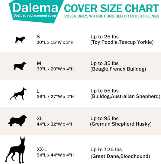 Dog Bed Cover 54Lx44Wx4H Inch.Waterproof Heavy Duty Durable Oxford Dog Bed Replacement Covers with Zipper.Washable Removable Pet Bed Mattress Protector Cover.Black,Cover Only.