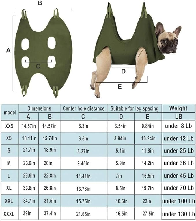 Dog Grooming Hammock Harness for Medium-Large Size Dogs, Pet Grooming Hammock Dog Nail Hammock with Nail Clippers/Trimmer,Dog Sling Holder Helper for Nail Trimming/Clipping