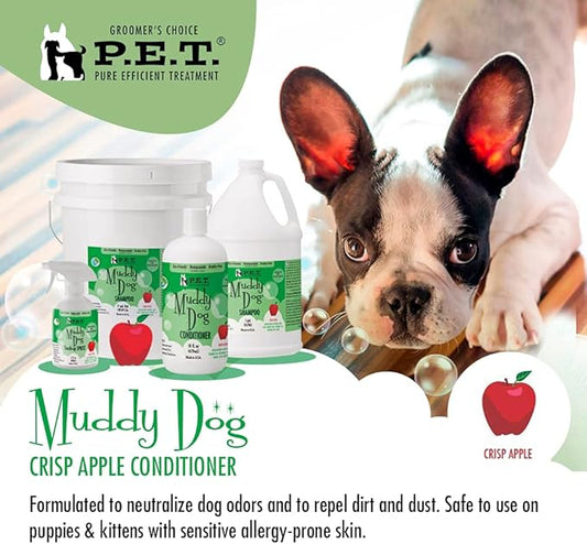 Muddy Dog Conditioner, Crisp Apple – Helps Detangle, Deodorize & Soften Coat, 16 fl. oz by P.E.T.