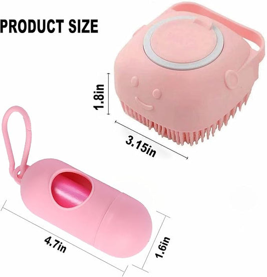 Pets Bath Brush | Scrubber for Bath | Dog Shampoo Brush | Dog Washing/Shower Brush, Suitable for Short/Long Haired Dogs, (Pink)