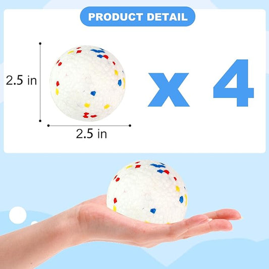Dog Balls Dog Toys 4pack Tennis Balls for Dogs, Durable Chew Toy Water Toy Fetch Ball for Large Medium Small Dog and Puppies, Perfect for 2.5" Automatic Dog Ball Launcher (ETPU Material)