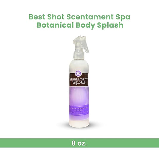 Best Shot Scentament Spa Botanical Body Splash, Body Spray for Pets, Cat and Dog Cologne Spray, Lavender Aloe, 8 Oz.