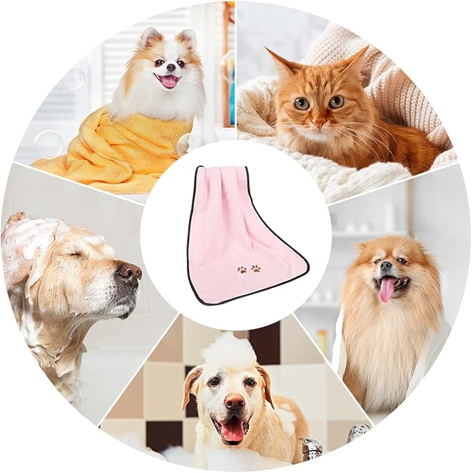 Pet Dog Cat Microfiber Drying Towel Ultra Absorbent Great for Bathing and Grooming (1-Pack)
