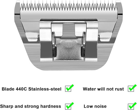 15W Detachable Dog Grooming Wide Blades,Compatible with Andis,Oster A5,Wahl KM10 Series Clippers,Cut Length 3/64”(1.2mm)