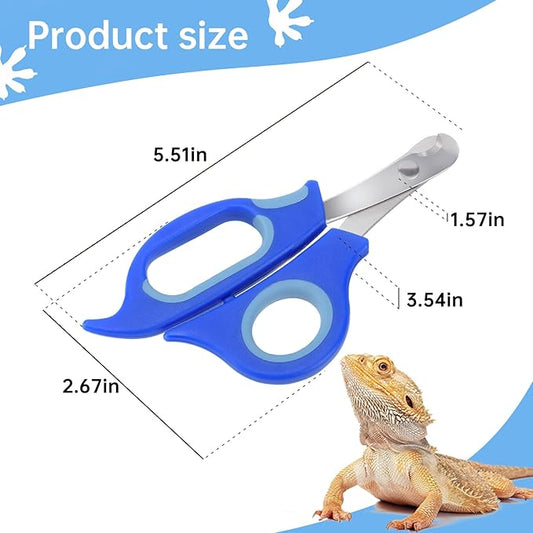 Bearded Dragon Nail Clippers,Stainless Steel Bearded Dragon Toe Nail Clippers with Precise Angled Edges (Blue)