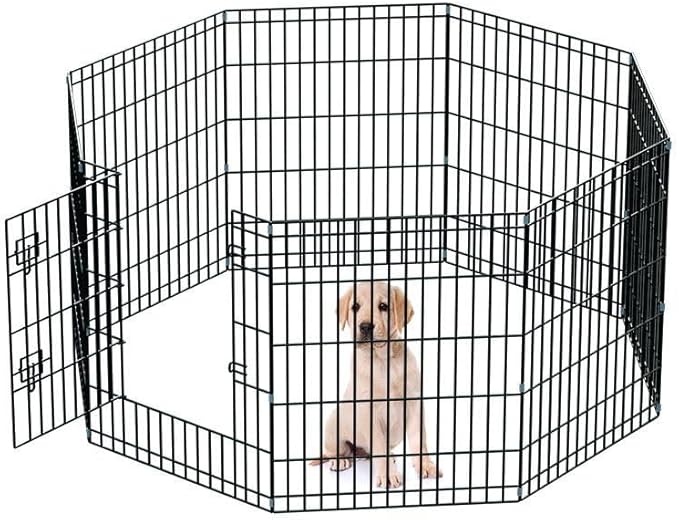 Dog Fence Outdoor inchdoor Dog Playpen 32.29" Height 6 Panels Metal Puppy Playpen for Small Dogs