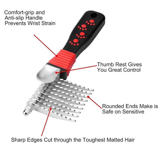 Dog Brush Kit (4 Pieces) - For Shedding, Undercoat Rake for Dogs, Small or large Long and Short Haired Dog, Cat, and Puppy- Safe & Effective includes Nail Clipper, 2 Brushs, & dematting.