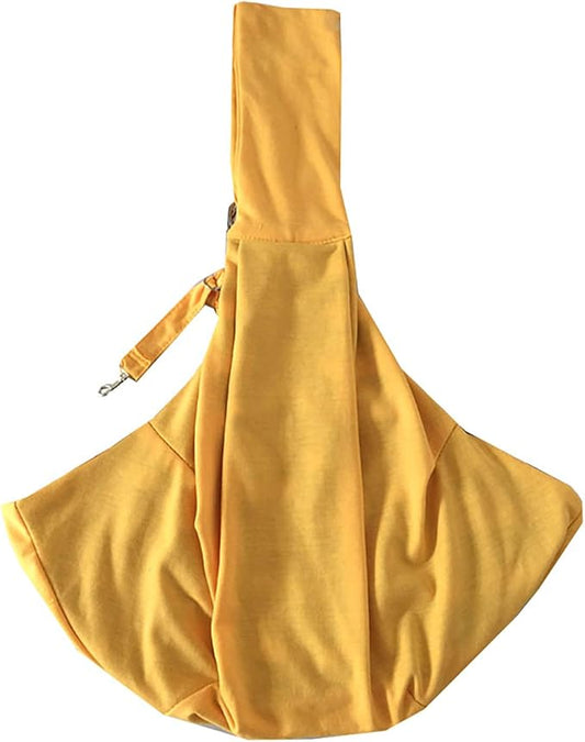 Surblue Pet Sling Carrier Bag with Hands-Free Reversible Belts, Safe Comfortable Adjustable Crossbody Shoulder Outdoor Travel Pet Tote Suitable for Small Dog Cat Puppy up to 12 lb (New Yellow)