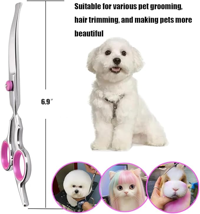 Dog Grooming Scissors,with Safety Round Tips Stainless Steel Pet Grooming Scissors for Dogs, Cats and Other Animals