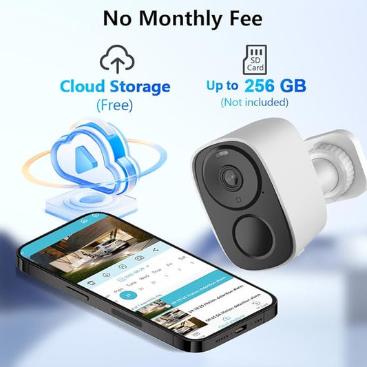 VSTARCAM Solar Security Camera Wireless Outdoor, 2K Camera with Color Night Vision, Solar Cameras for Outside Wireless, Battery Powered, Siren & Spotlight, Two-Way Audio, 2.4 GHz Wi-Fi, No Monthly Fee