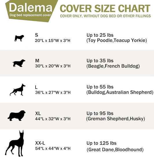 Dog Bed Cover36Lx27Wx4H Inch.Waterproof Heavy Duty Durable Oxford Dog Bed Replacement Covers with Zipper.Washable Removable Pet Bed Mattress Protector Cover.Greyish Green,Cover Only.