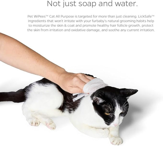 Pet Parents® Pet WiPees™ Cat All Purpose Cat Wipes, Pet Wipes, All Purpose Wipes for Cats & Cat Bath Wipes, Cat Cleaning Wipes (100 Count (Pack of 2), Natural)
