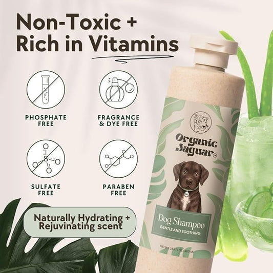 Natural Dog Shampoo – Hypoallergenic, Moisturizing, & Soothing for Sensitive Skin – All-Natural, Chemical-Free, Vegan, Cruelty-Free – Safe for Puppies & Dogs of All Breeds