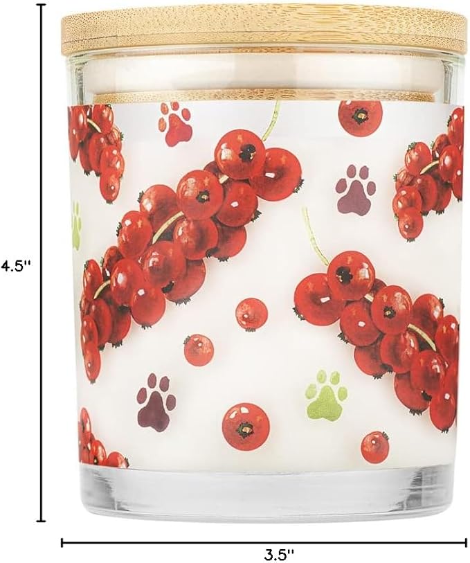 One Fur All Pet House Plant-Based/Soy Candle - Clean Burning, Long Lasting Pet Odor Eliminator for Home - Red Currant Scent