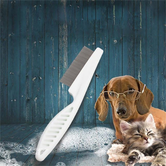 2Pcs White Flea Comb for Dogs and Cats,Pet Flea Comb,Multifunctional Pet Hair Comb Flea and Tear Stain Removal,Flea Comb for Dogs,Flea Comb for cats,Flea Combs,Pet Supplies,Flea and Tick Control