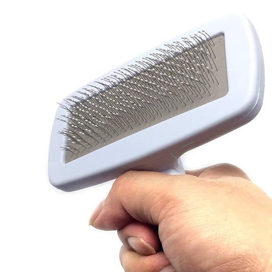 Professional Quality Pet Slicker Brush with Coated Pin Tips for Dogs & Cats - Gently Removes Mats & Loose Dead Hair Easily (Large, Pink)