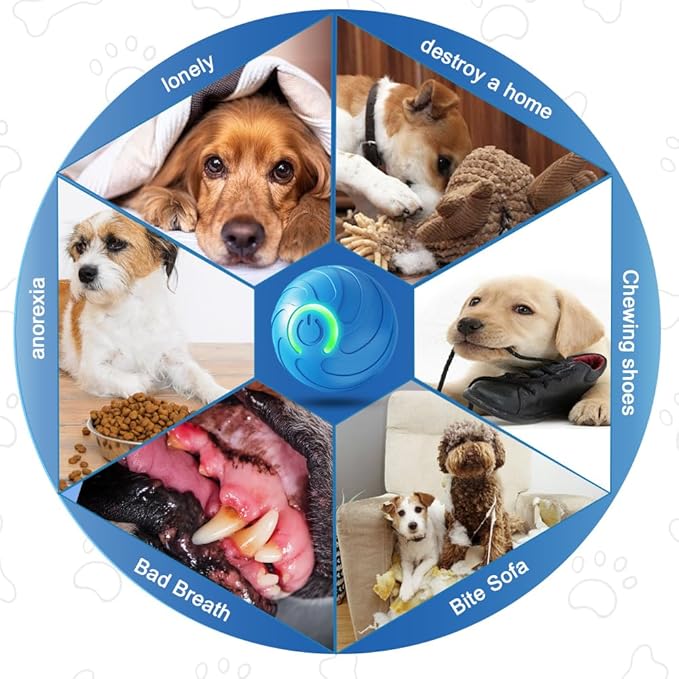 Interactive Dog Ball, 2026 Upgraded Activated Automatic Rolling Balls for Dogs, Self Moving Vibrating Smart Jumping Bouncing and Rotating Pets Toy to Keep Them Busy (New-2PC)
