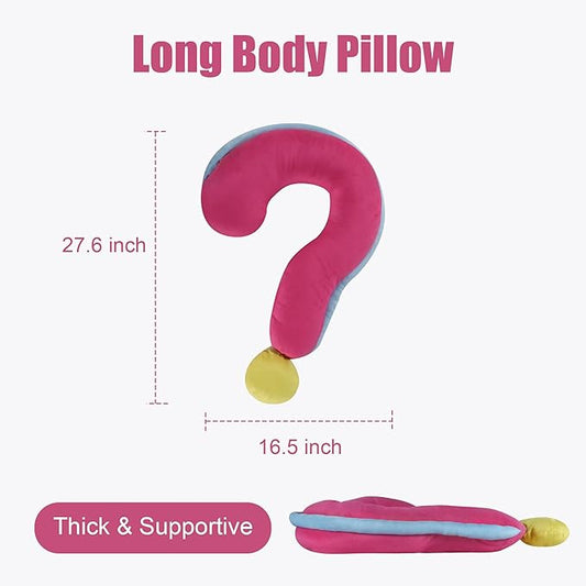 HOMBYS Dog Claming Pillow Curl Up Pillow for Dog & Cats, Extra Large Soft Question Mark Pillows Washable Dog Bed Pillow Hug & Support Your Pets, Dog Body Pillow, 27.6"x16"