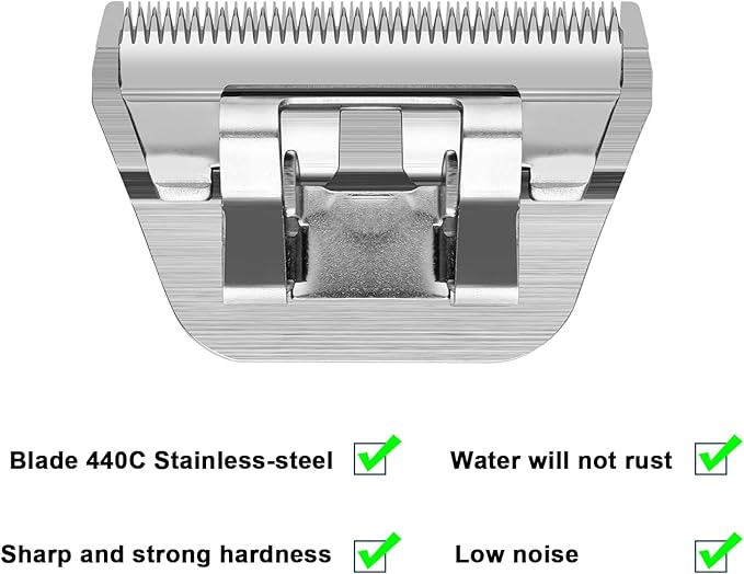 Size 40W Wide Detachable Pet Dog Grooming Blades-Cutting Length 1/100"(0.25mm),Compatible with Andis,Oster A5,Wahl km10 Clippers