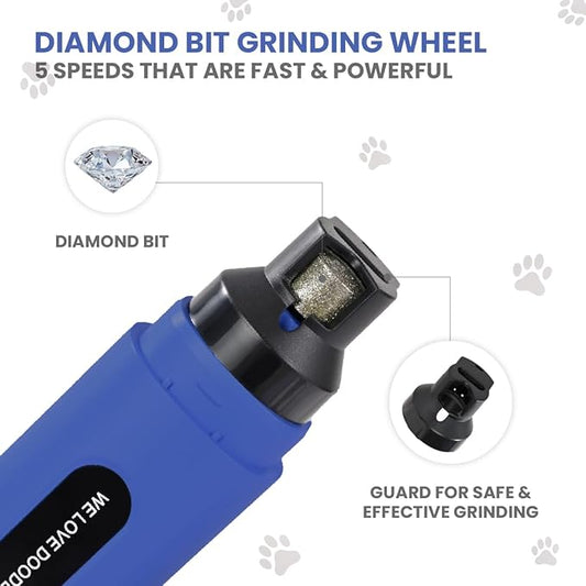 We Love Doodles Dog Nail Grinder - Essential Grooming Kit for Dogs at Home, Electric Dog Nail Trimmers, Quiet Pet Nail Grinder for Dogs, Safe Nail Trimmer for Dogs, Suitable for Large & Small Breeds