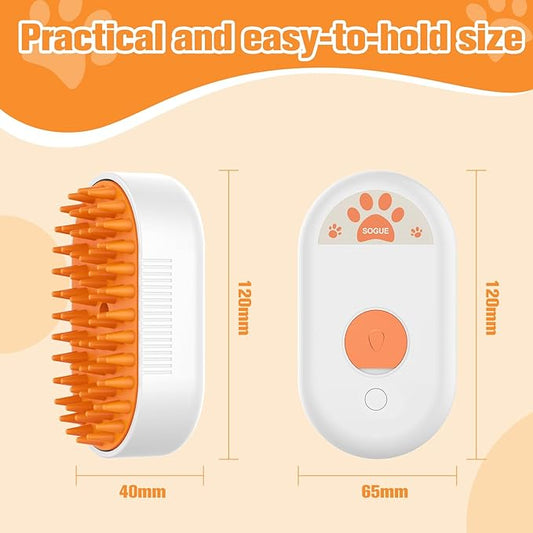 Puffease Cat Steam Brush,Spritz Defur Comb for Cats,Steam Brush for Cats Massage,Detachable Brushes to Effectively Gently Remove Dirt,Dander,Mats from Your Long and Short Hair Dogs's Coat
