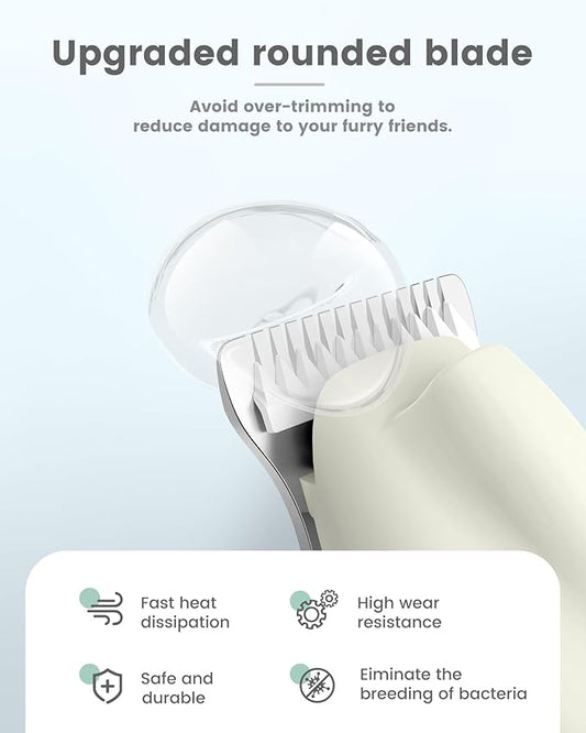 Upgrade Sharper Dog Paw Trimmer with LED Light, Low Noise Paw Trimmer for Dogs, Cordless Type-C Rechargeable Dog Clippers for Grooming Paws, Ears, Face, Rump