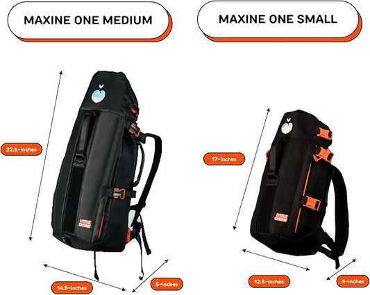 The Maxine One Small Dog Carrier by Little Chonk | Dog Backpack Carrier for Small Sized Breeds | Adjustable Front Facing Pet Carrier for Travel | Dog Hiking Backpack -Bark After Dark Black