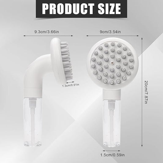 Dog Bath Brush, 3 in 1 Silicone Dog Scrubber for Bath Dog Shampoo Dispenser Brush with 36 Cleaning Brush Heads Pet Beauty Massage Washing Brush for Dogs Short Long Hair, 7.87x3.54in